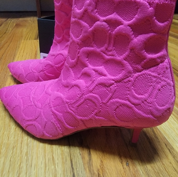 Hot Pink Coach Jade Booties - Picture 3 of 6